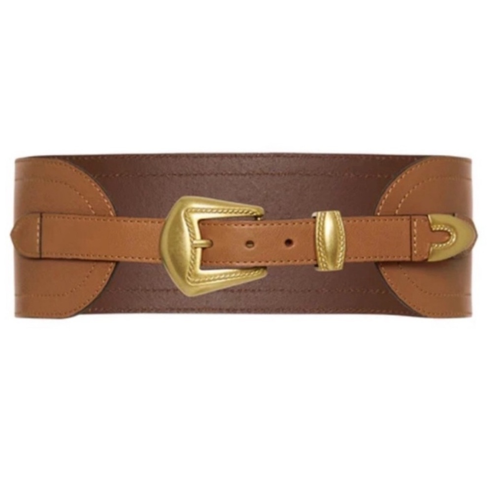 BNWOT Spell Leather Vista Belt in Tan Medium with Spell Cotton Dust Bag